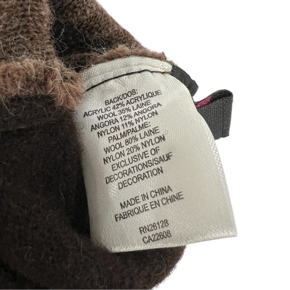 Angora Wool Brown Gloves size Small S with 4 Phone Tip Fingers. Beauty & comfort - Picture 5 of 6